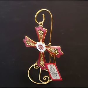 Fitz & Floyd Inspirations Pink Cross & Gold Stand